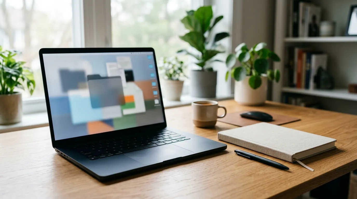 Carpetas digitales organizadas por tema y fecha en la pantalla de una computadora